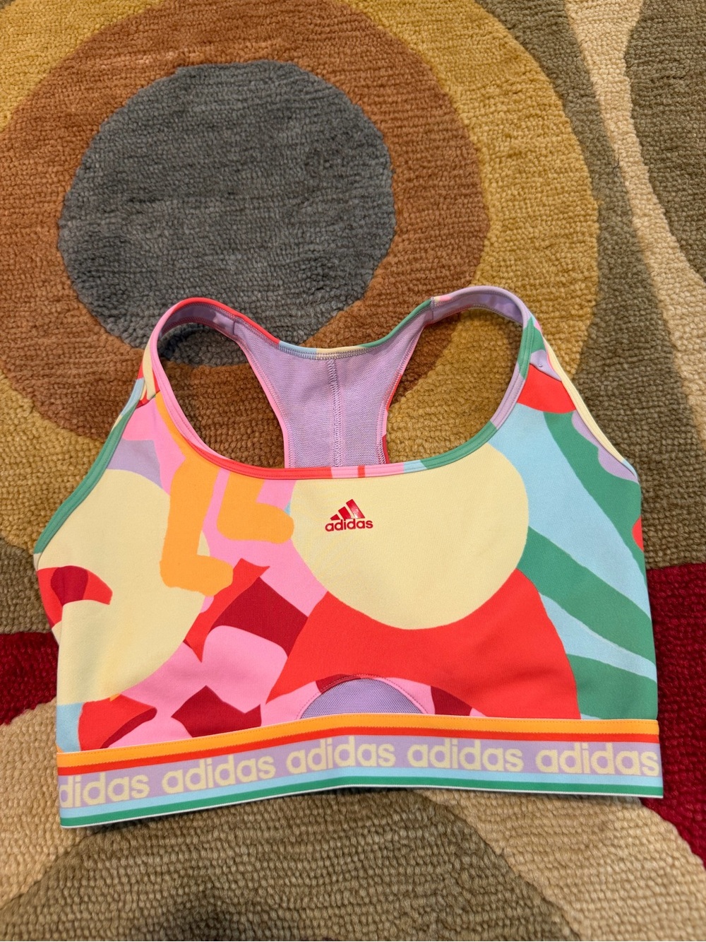 Adidas x FARM Rio Medium Support Sports Bra Brazilian Print Women’s Size Large